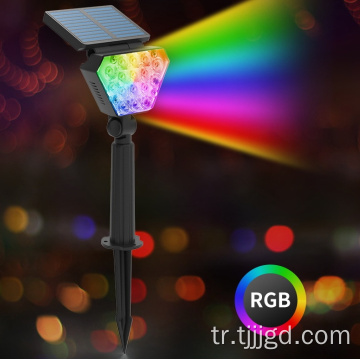 Güneş enerjili çim zemine monte projektörler